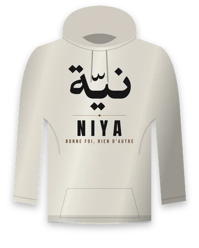 Hoodie écru avec le design Niya